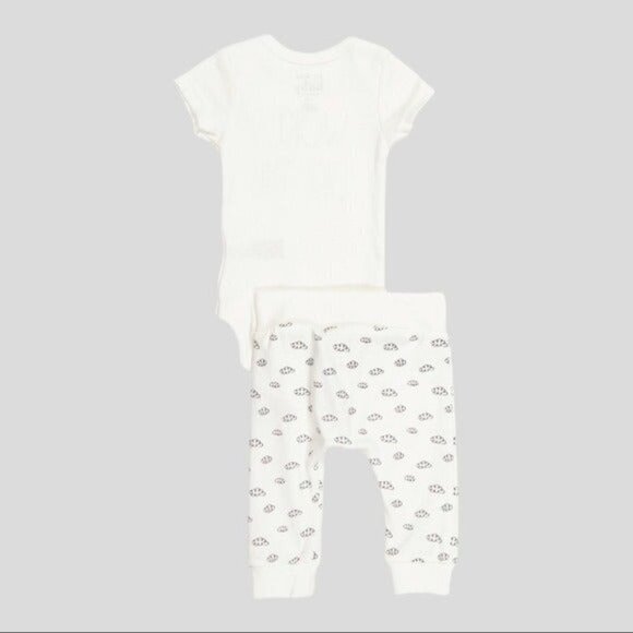 🌺 Rae Dunn Baby White Adorable I Woke Up Like This Outfit + Hat 3-6 Months NWT - Picture 6 of 10